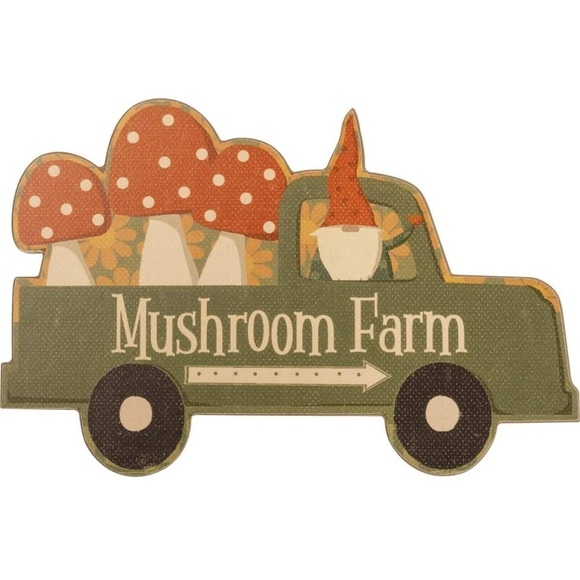 Primitives by Kathy Wreath Insert, Wood, Mushroom Farm Truck, NWT - Picture 1 of 7